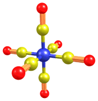 Октаэдрическая молекула карбонила хрома Cr(CO)6